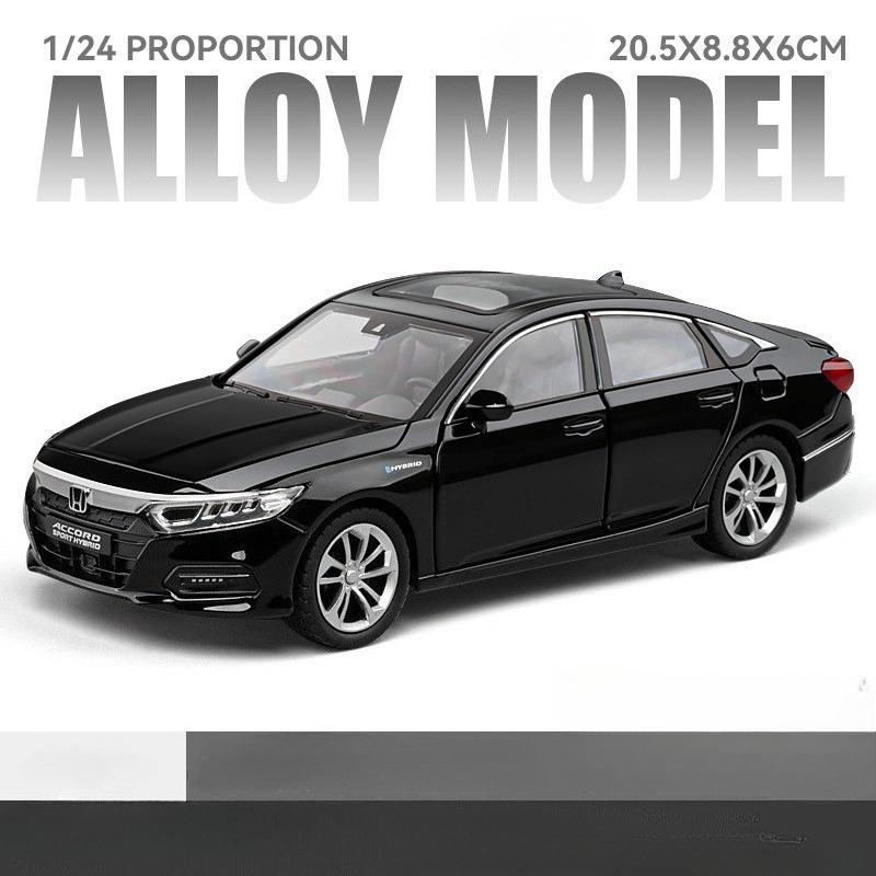 1:24 HONDA ACCORD Miniature Car Model Toys Alloy Diecast Vehice 6 Door Opened Sound Light Pull Back Toy Children's Birthday Gift