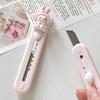 Cute Rabbit Craft Knife Portable Mini Box Cutter for Students Cartoon Retractable Utility Blade for Package Unboxing Cutter