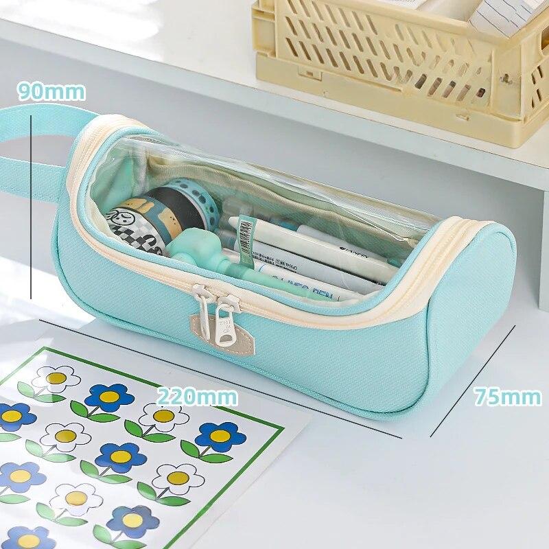 

Прозрачный пенал для учеников средней школы, очень большой пенал для школьников, простой пенал для школьников, высококачественные школьные принадлежности