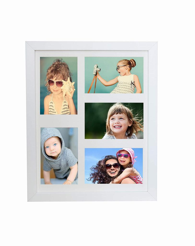 Set of 2 Pcs. Photo Frame, Wall Mount Multi-Frame Gallery Collage 28X35 Cm. For 5 Photos 10x15 Cm. White