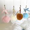 Trendy Pentastars Key Rings Pendant Rabbit Faux Furs Ball Keychain  Accessories