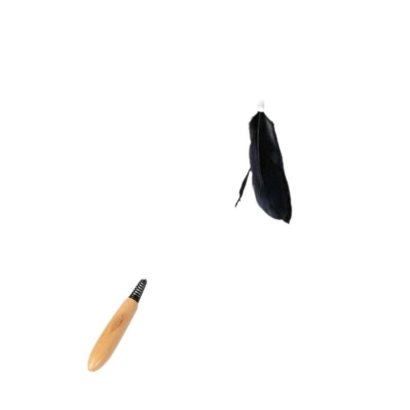 Competitive-grade Wooden Handle Spring Cat Toy, Feather Bell, Detachable and Replaceable Head Cat Toy