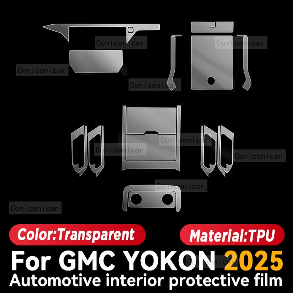 

For GMC YOKON 2025 Car Interior Protection Anti-Scratch TPU Film trument Center Control Navigation Accessories Right rudder