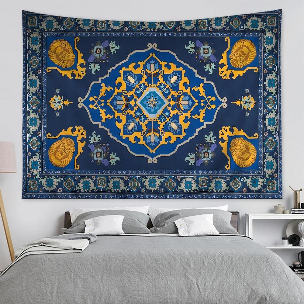 VIKAMA Premium American Vintage Pattern Cartoon Tapestry Bohemian Style Wall Hanging Mandala Home Decor Tapestry