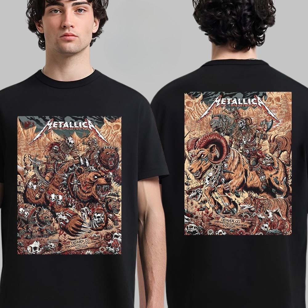 New Metallica M72 Denver 2025 Night 2 Venue Poster in Denver Colorado At Empower Field At Mile High on June 29 2025 Classic Tees