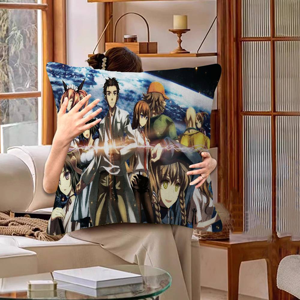 STEINS GATE Pillow Anime Pillow Sofa Bed Head Pillow Cover Cushion Cover 45x45 Cm Fashion