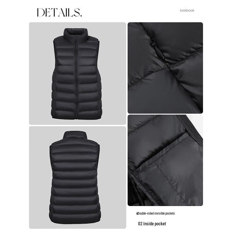 Teluoman Unisex Lightweight White Duck Down Vest