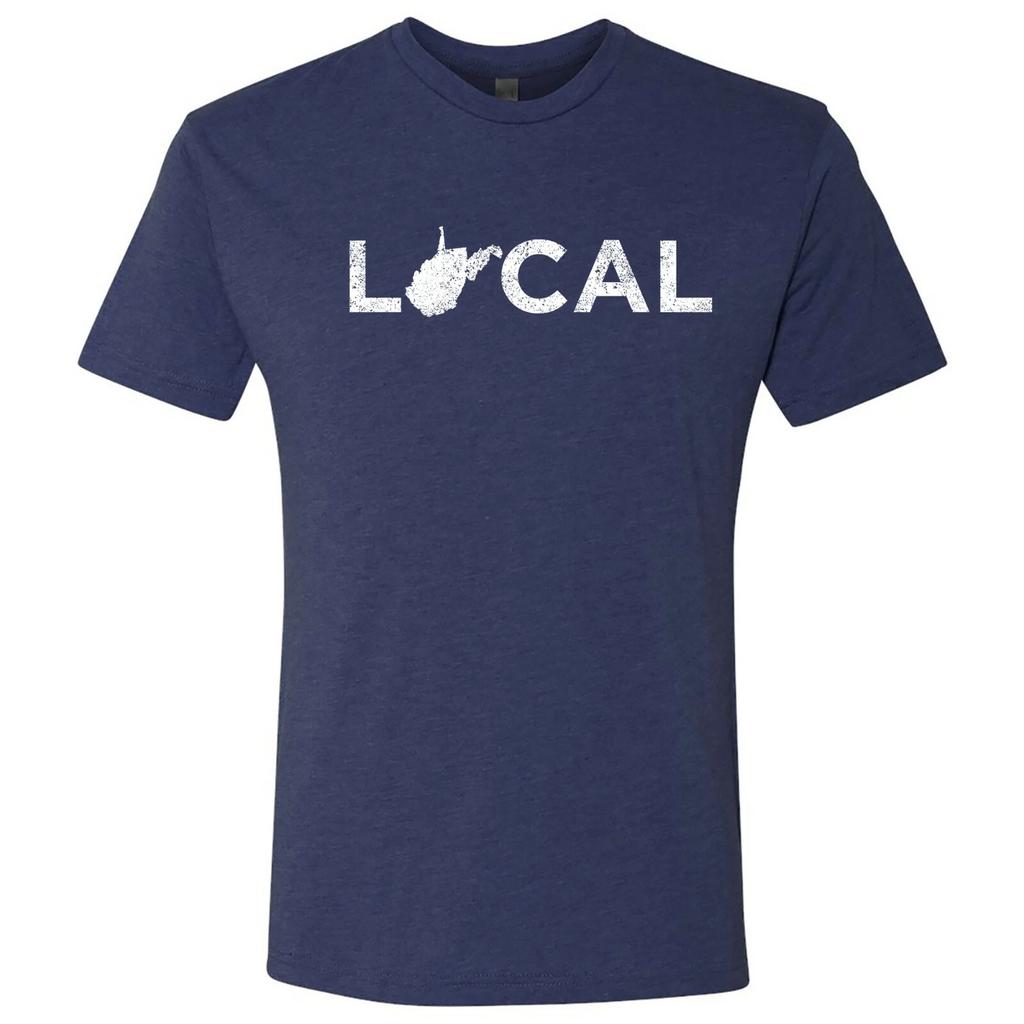 West Virginia Local - USA State Pride Canvas Triblend T Shirt - Vintage Navy