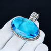 Blue Topaz Pendant, 925 Sterling Silver Handmade Jewelry, Blue Topaz Silver Pendant, Party Wear Jewelry For Women's, Pendant Valentine's Day Gift