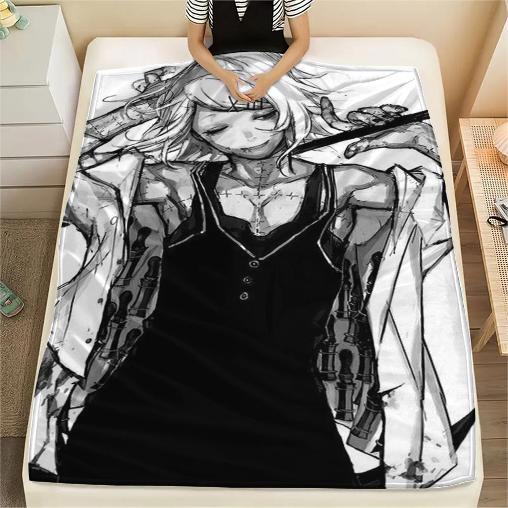 

1Pc Tokyo Ghoul Print Flannel Blanket, High quality Comfortable for All Seasons, Home Decor, Warmth and Comfort, Perfect for Christmas Gifts 80cm x 120cm