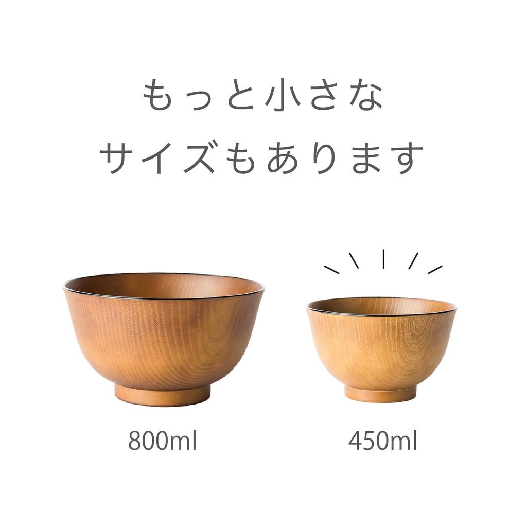 Asahi Koyo Rice Feather All Wood Set of Dishwasher and Microwave Made In Bowl, Grain, Vermilion, 3, Safe, Japan, AZ23-13