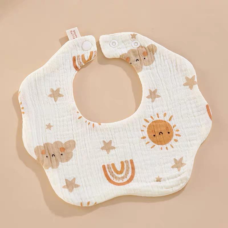 Petal Bib Pure Cotton Six-Layer Gauze Absorbent Baby Towel for Boys and Girls