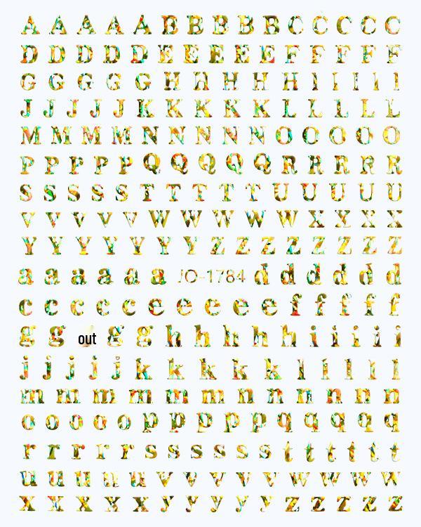 Gold & Rainbow Fluorescent Letter Nail Art Stickers