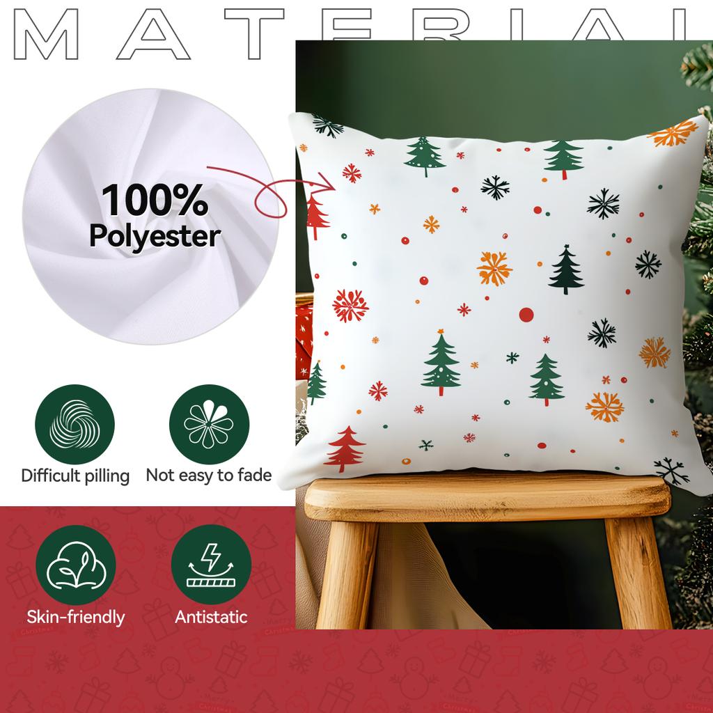 Cartoon Christmas Pillowcase Printed Polyester 40/45/50cm Throw Pillowcover Decorative Sofa Cushion Pillowslip Home Decor