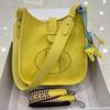 Genuine Leather Evelyn Crossbody Tote - Women's Cowhide Bag with Wide Shoulder Strap