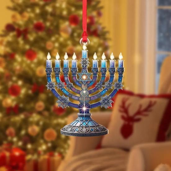Decorazione Acrilica per Auto Decorazione Festiva Menorah per Esposizioni di Festività Ebraiche per Interni