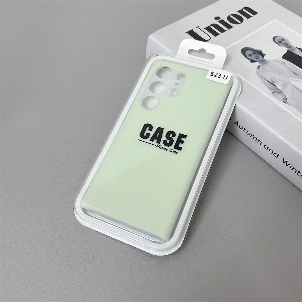 Luxury Silica Gel Jelly Liquid Silicone Case for Samsung Galaxy S25 S24 S23 Ultra Plus S24FE S23FE Anti-fall Clear Hard Cover