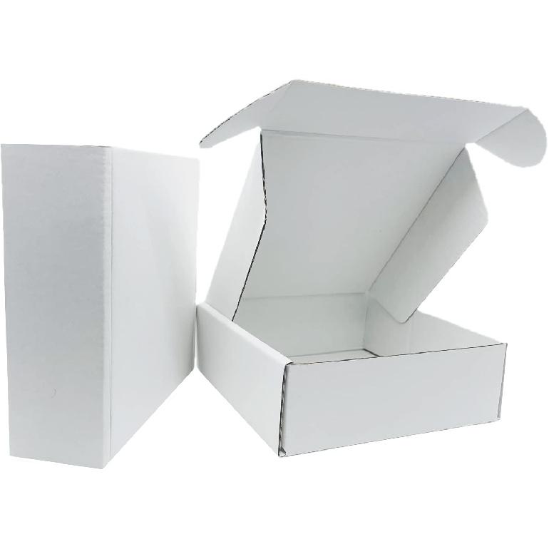 6x4x3 inch Small White Mailers Boxes Recyclable Corrugated Gift Box for Packaging Shipping Set of 10