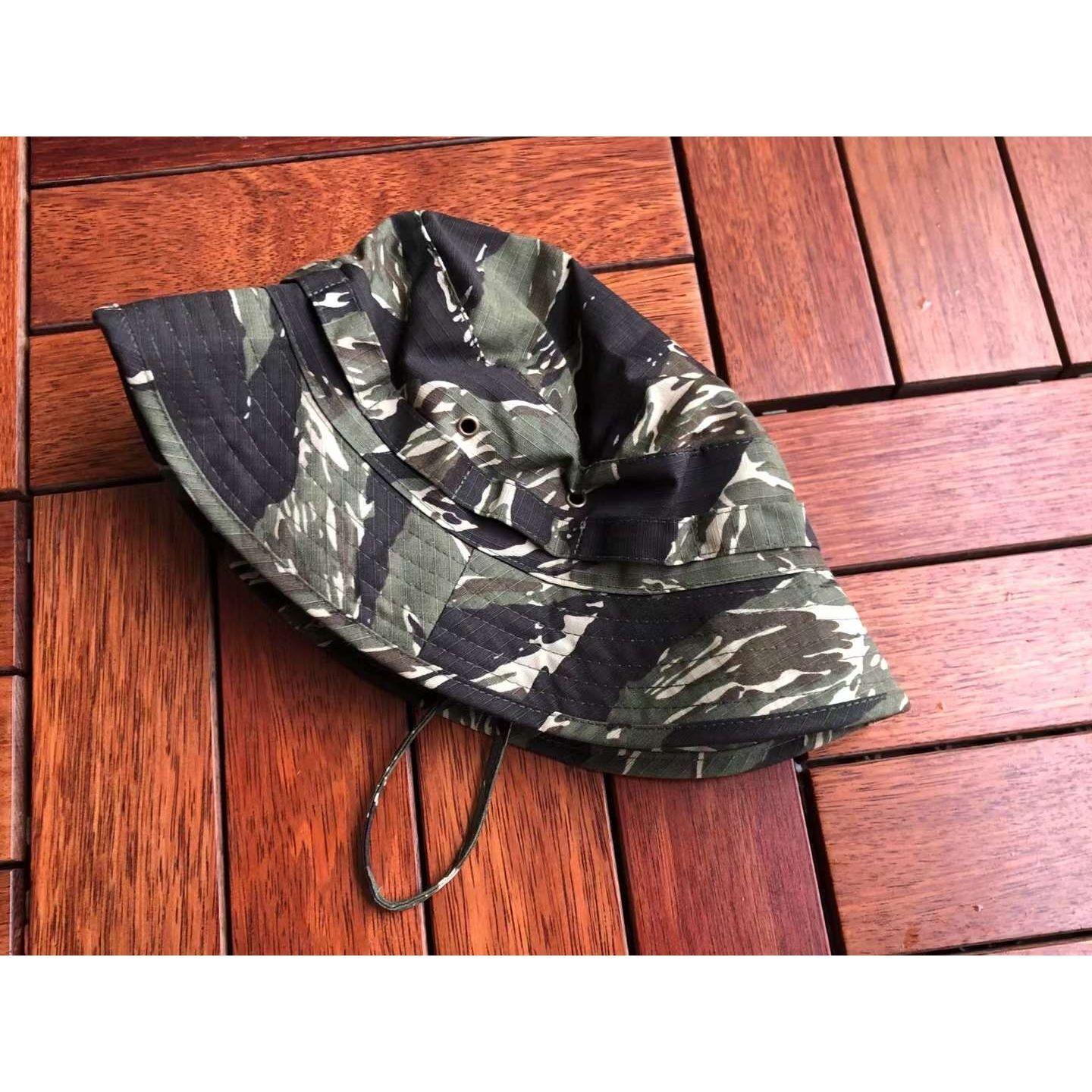 

Male and Ladies Top Camo Summer Military Tactical Boonie Hats CamouflageTravel Bucket Hat Hunting Angling Adjustable Size Jungle Bush Practical Use 60