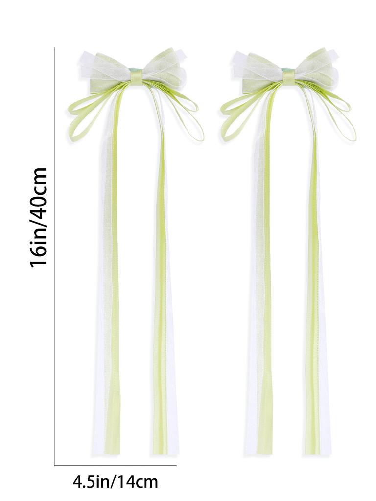 2 st/set Långa Bandhårnålar För Flickor Flätat Rosett Hårklämmor Dubbla Hästsvansar Elegant Huvudbonad Hårspännen Håraccessoarer