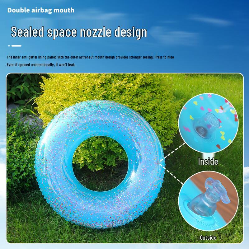 Adult PVC Transparent Sequin Inflatable Swim Ring