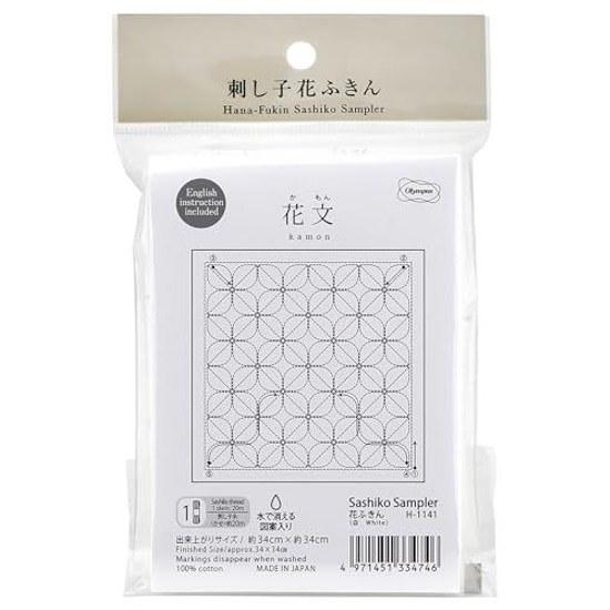 Orimpasu Sashiko Hanafukin Cloth Pack Hanamon (White) H-1141