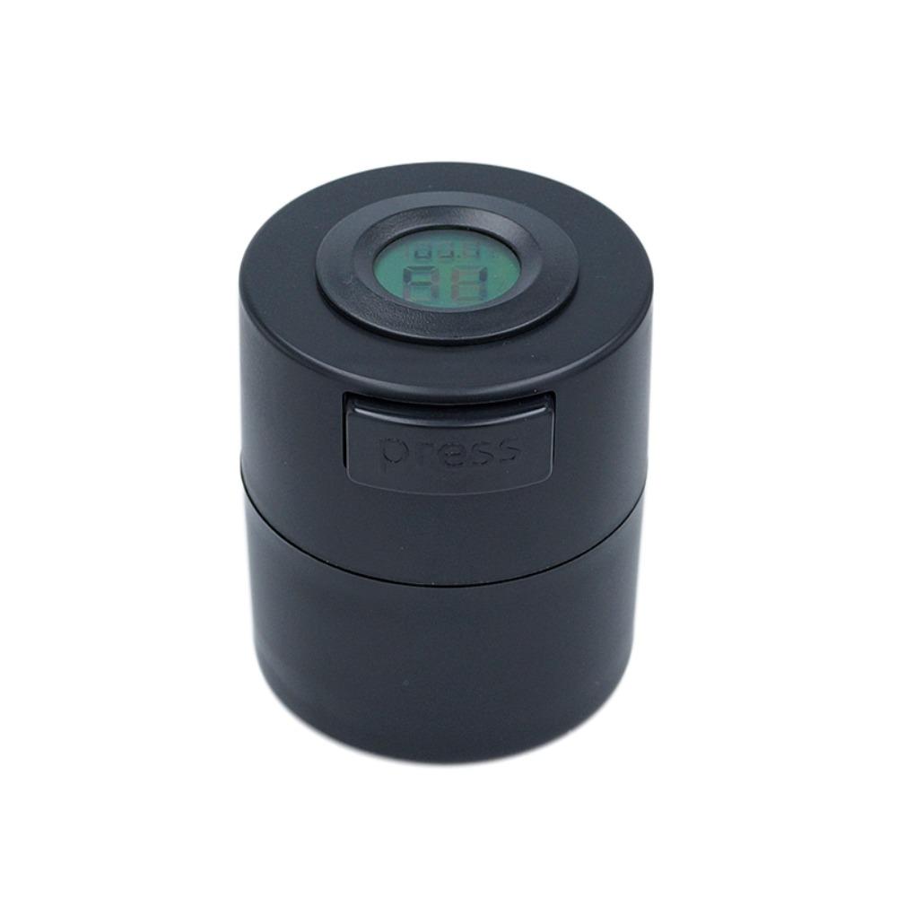 

1pcs Leak-proof Adhesive Container Temperature Humidity Digital Display Eyelash Sealed Storage Jar чёрный