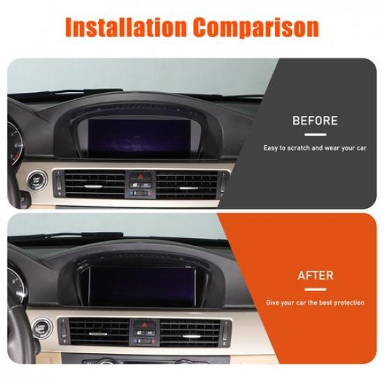 Glossy Black Navigation Screen Trim Sticker For BMW 3-Serie E90 E91 E92 05-12