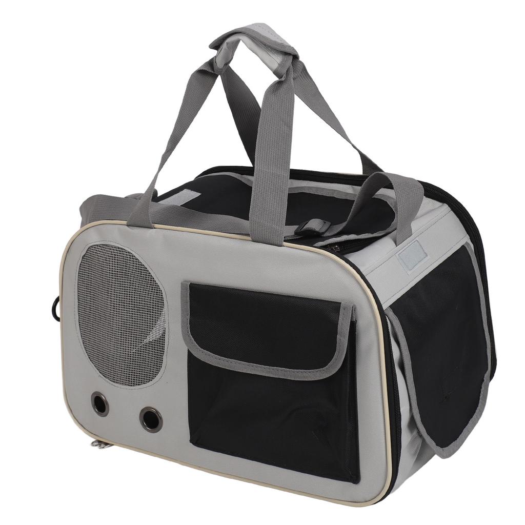 Pet Carrier Bag Brthable Foldable Oxford Cloth Steel Wire Frame Cat Travel Handbag with   Strap for Outdoor
