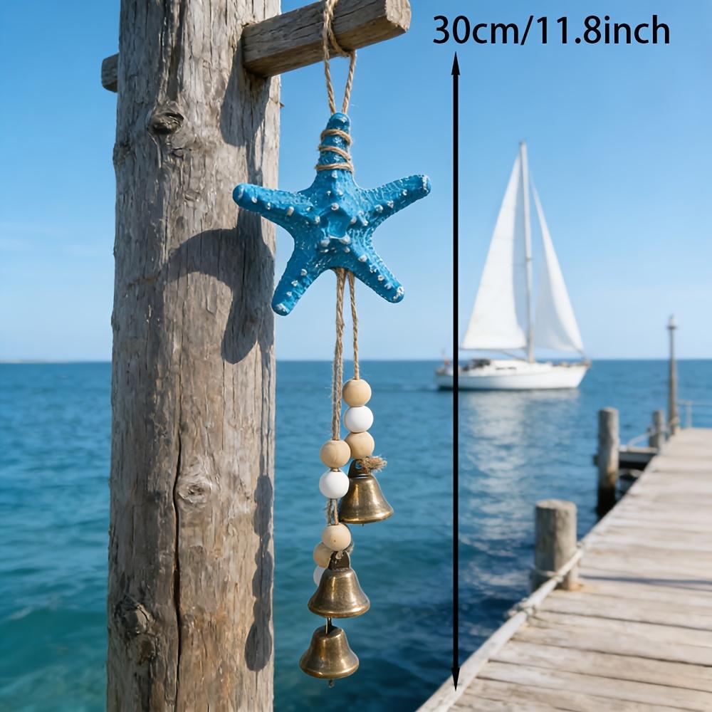 Coastal Resin Starfish Wind Chime With Bell Ocean Themed Hanging Decoration Suitable For Hometerrace Porch. Summer Must-Have