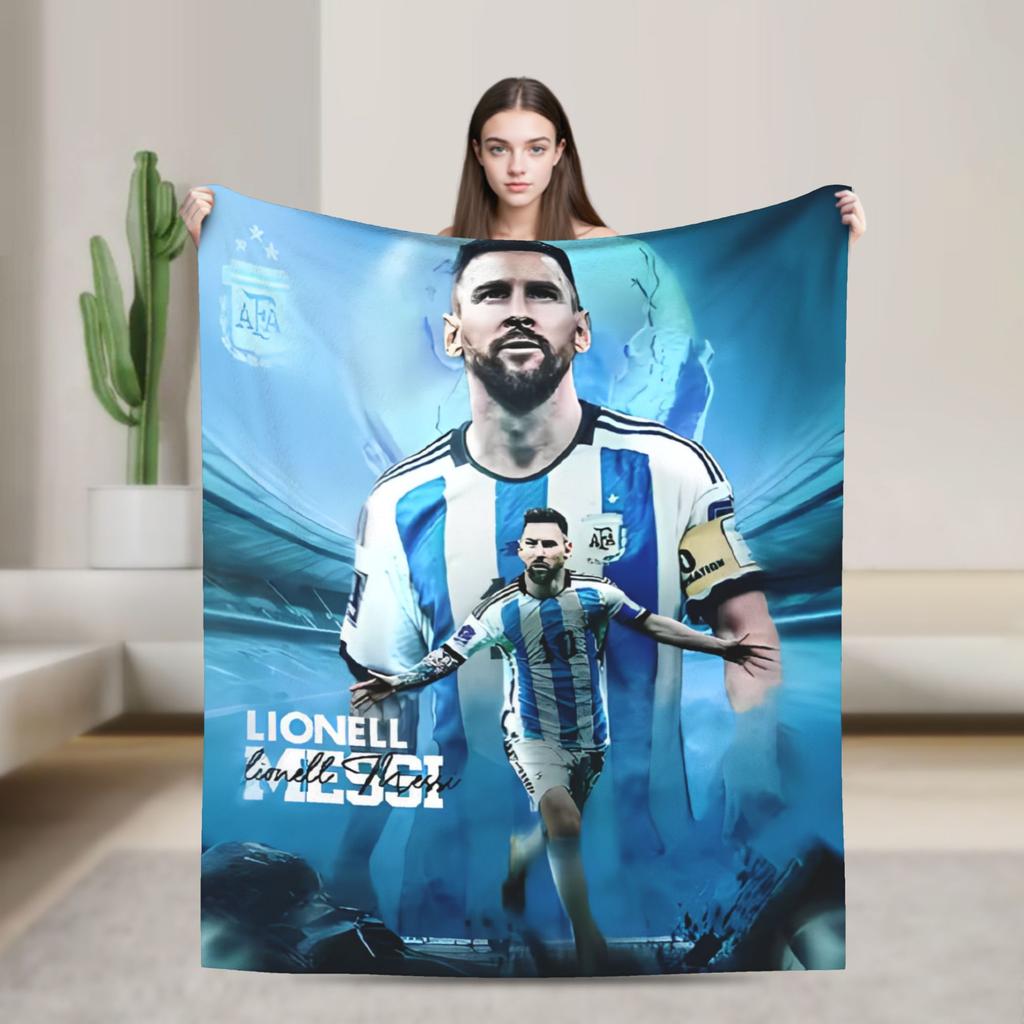 Argentina Number 10 Football Soccer Flannel Blanket Messied Awesome Throw Blanket for Home Hotel Sofa 150*125cm Bedspread
