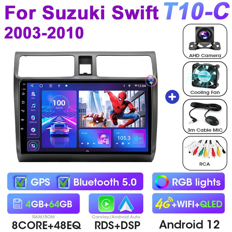 2 Din Android 12 Autoradio Für Suzuki Swift 2003 - 2010 Multimedia Video Player Navigation GPS 2din 4G Carplay Stereo Kopf Einheit