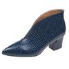 Fashion FHC New V Shape vamp High Heels Naked Boots Woman,Women's Snake PU Leather Shoes,Pointed toe,Ankle Botas,Black,BLUE,Dropship