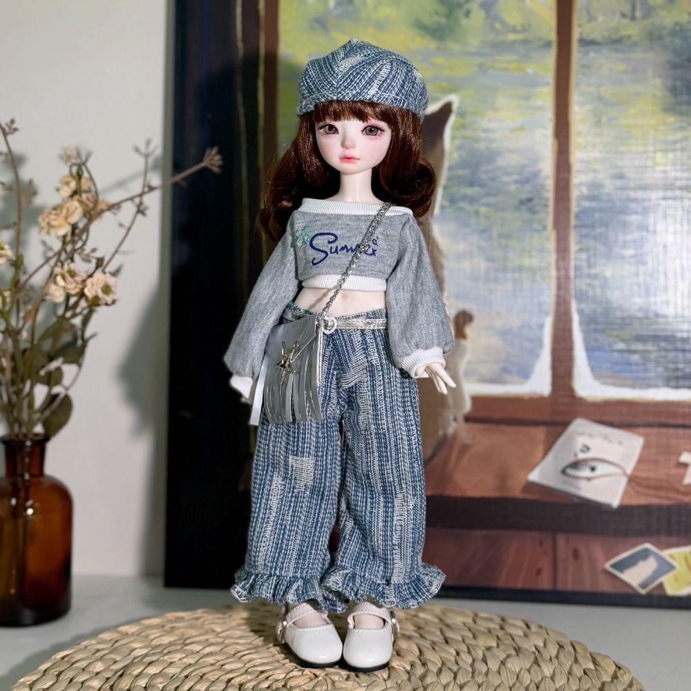 With Hat Sweater Overalls Set Doll Accessories 1/6 BJD Doll Outfit  Girls Toy Gifts