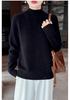 Autumn/Winter Women's Double-Ply Thick Wool Half-High Collar Raglan Sleeve Sweater 