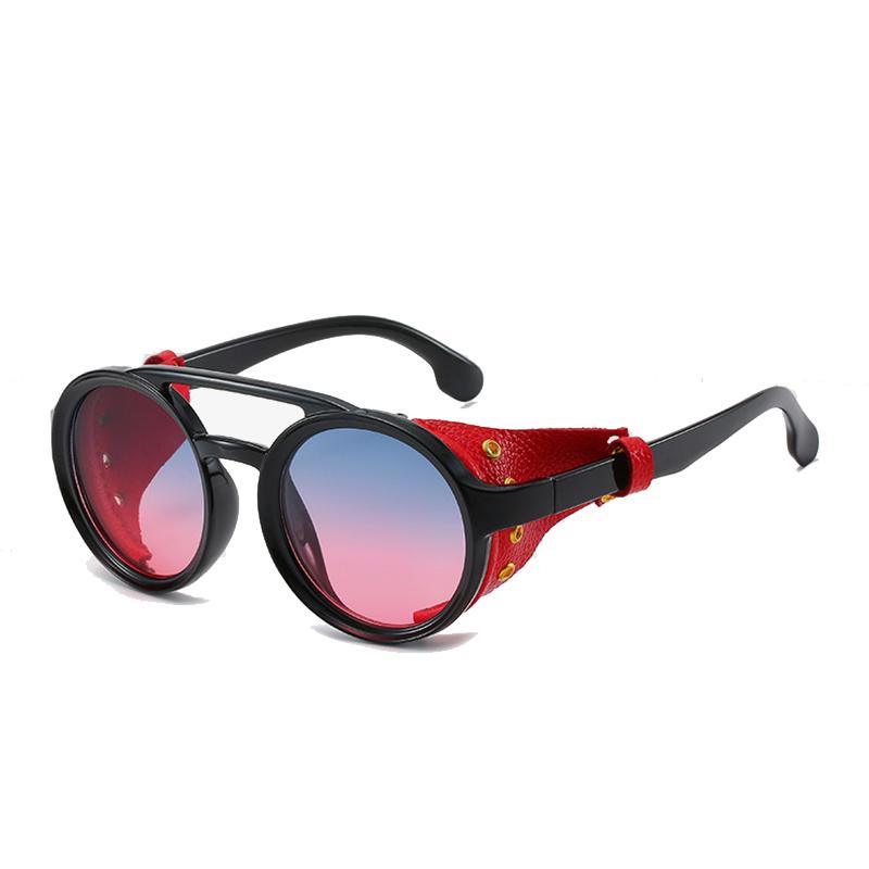 

Заклепки женские роскошные кожаные солнцезащитные очки в стиле стимпанк женская мода трендовые солнцезащитные очки UV400 Pro