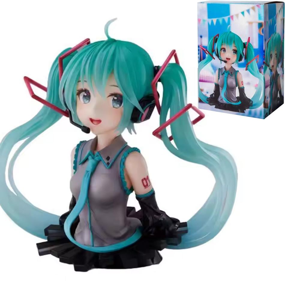 Anime Vocaloid Hatsune Miku Bust Statue Figure - Cute Half Body Model Collectible Figurine Gift for Fans In Stock