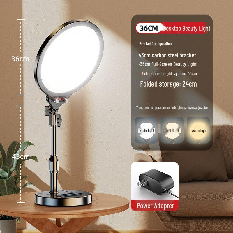 LED Photography Light: Ideal Soft Light for Streaming & Professional Indoor Use, Circular Spotlight for Flawless Beauty Shots