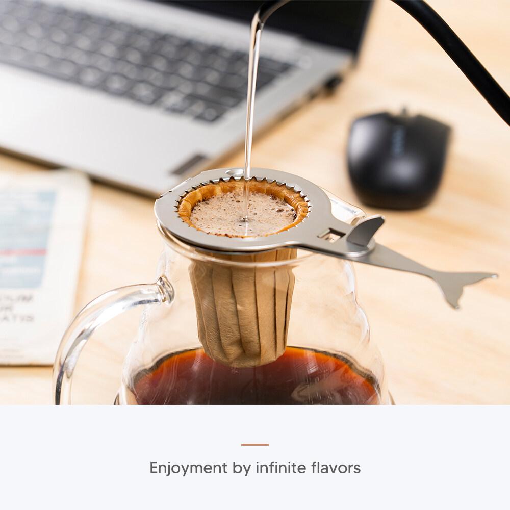 i Cafilas [HLB15] Enkleste Håndlagde Kaffeholder Klemme Bryggerstativ Rist Papirfilter for Dryppkaffe Hindre Fall Av 304 Rustfritt stål