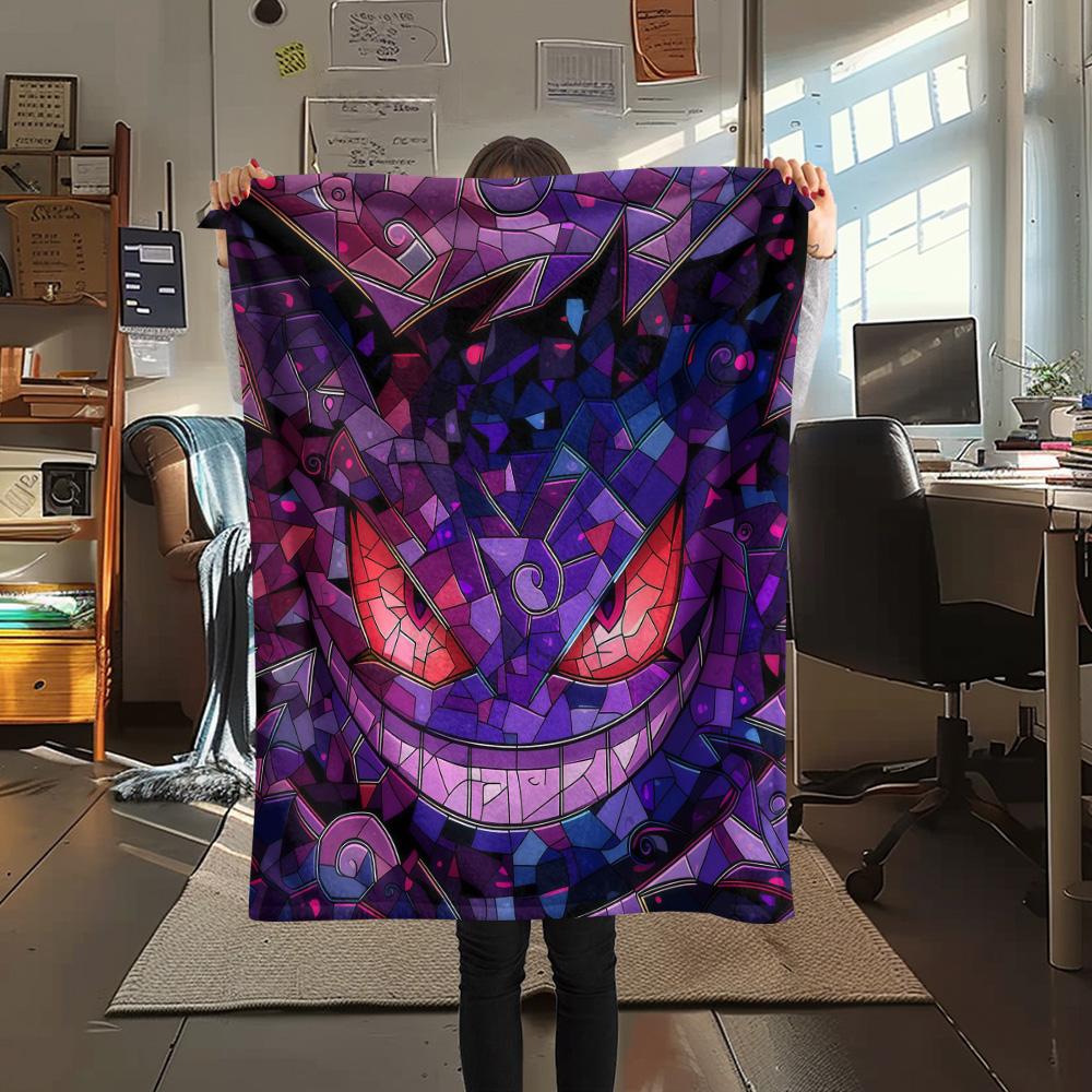 Gengar Flannel Blanket, High quality Comfortable for All Seasons, Home Decor, Warmth and Comfort