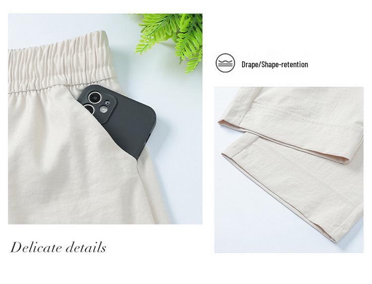 Dámské letní kalhoty s vysokým pasem a rovnými nohavicemi 2025 - Volné, tenké, ležérní pro mámy středního a staršího věku