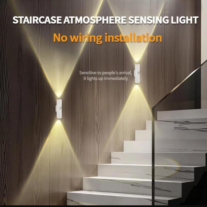 Lampă de perete magnetică reîncărcabilă cu LED, senzor de mișcare, lumină de culoare, lumină de noapte, lumini automate pentru cameră