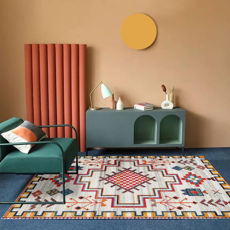 Modern Trendy Bohemian Living Room Rug, Teenage Aesthetic Room Decor Furry Large Rug, Kitchen Bathroom Non-slip Floor Mat
