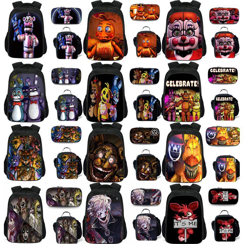 Vibrant Five Nights At Freddys Backpack Set With Lunch Bag And Pencil Case