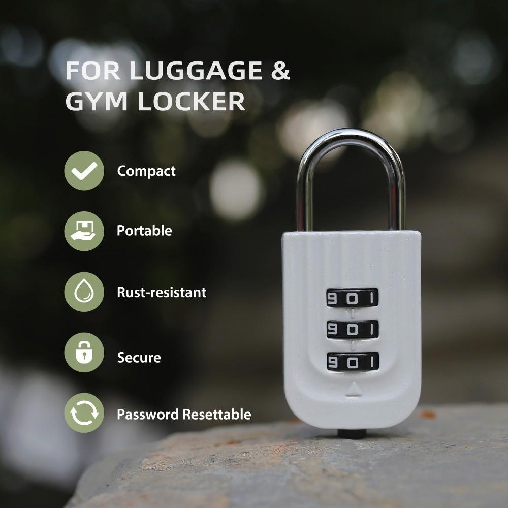 Zinc Alloy 3 Digit Password Lock Anti-theft Secure Suitcase Security Coded Lock Luggage Combination Lock Travel Outdoor Tools