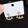 Niche Design Smiley Face Earrings Personalized Tide Diamond Earrings Simple Temperament Integrated Earrings