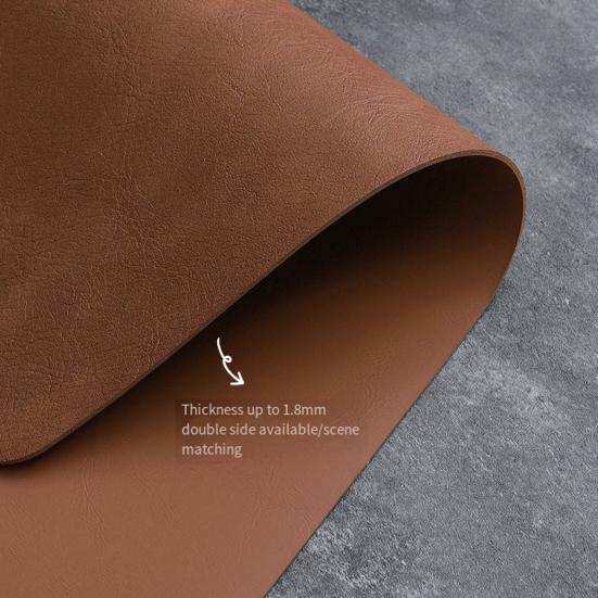 Faux Leather Placemat Waterproof Heat-Resistant Non-slip Heat Insulation Dishwasher Safe Rectangle Dining Table Protection Decoration Pad Kitchen