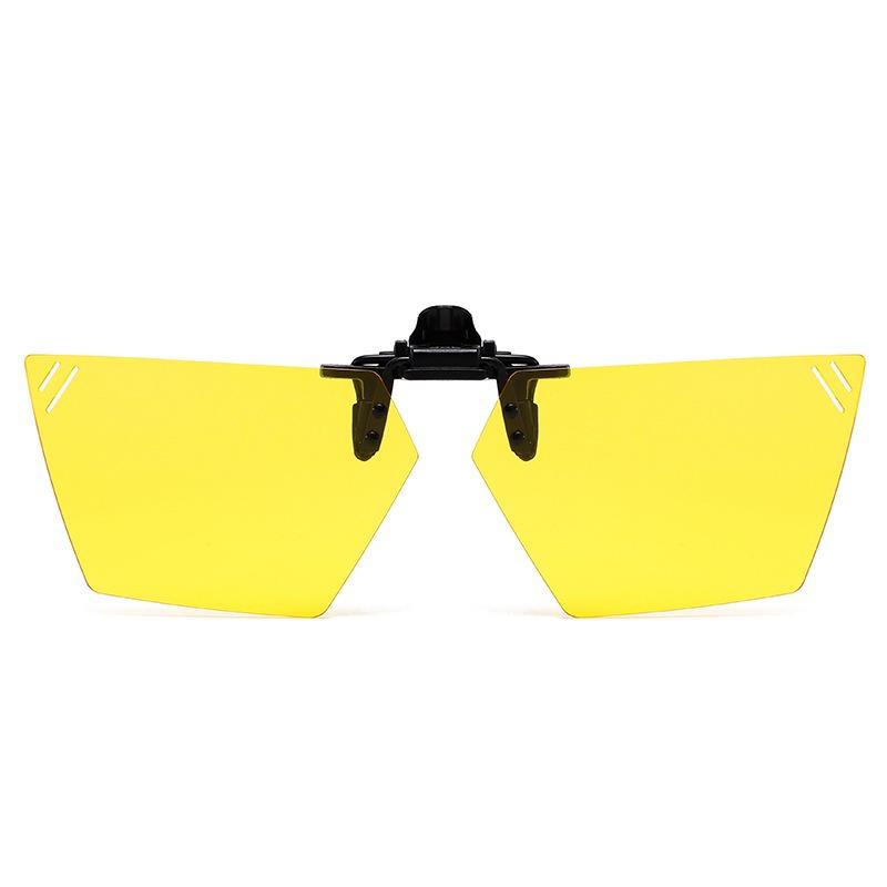 Non-polarized Rimless Clip on For Men Women Polygon Flip Up Sunglasses Night Vision Driver Fishing Eyeglasses