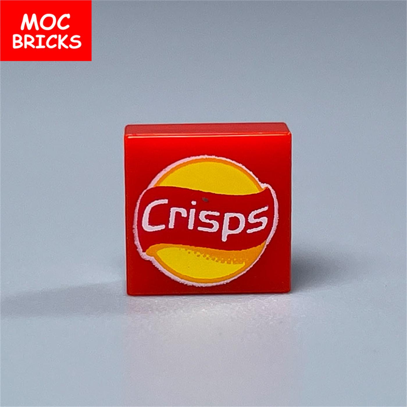

Non-Toxic 10Pcs Moc Bricks Printed Tile 1X1 Chips Food Building Blocks City Friend Accessories Classic Diy Toys Kids Dolls