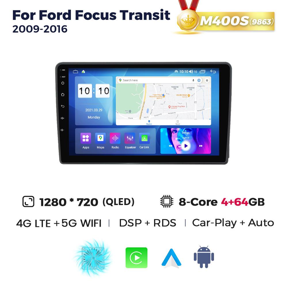 Navifly 8Core 2Din Android Car Radio For Ford Focus II C-Max S-Max Fusion Transit Galaxy Kuga 2006-2011 Multimedia Player GPS BT